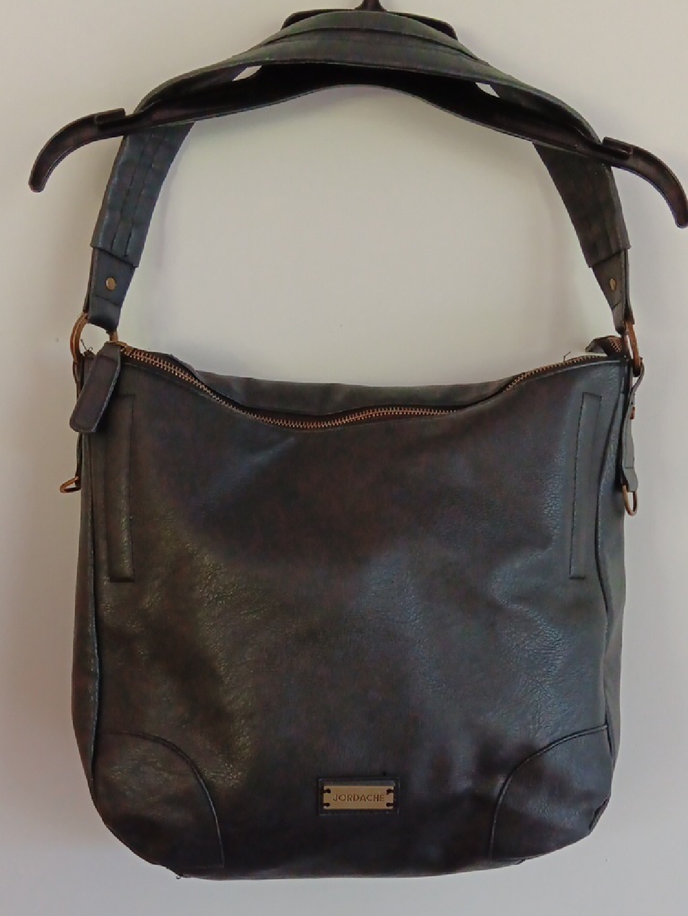 Jordache Black Slouchy Shoulder Bag with Gold Hardware